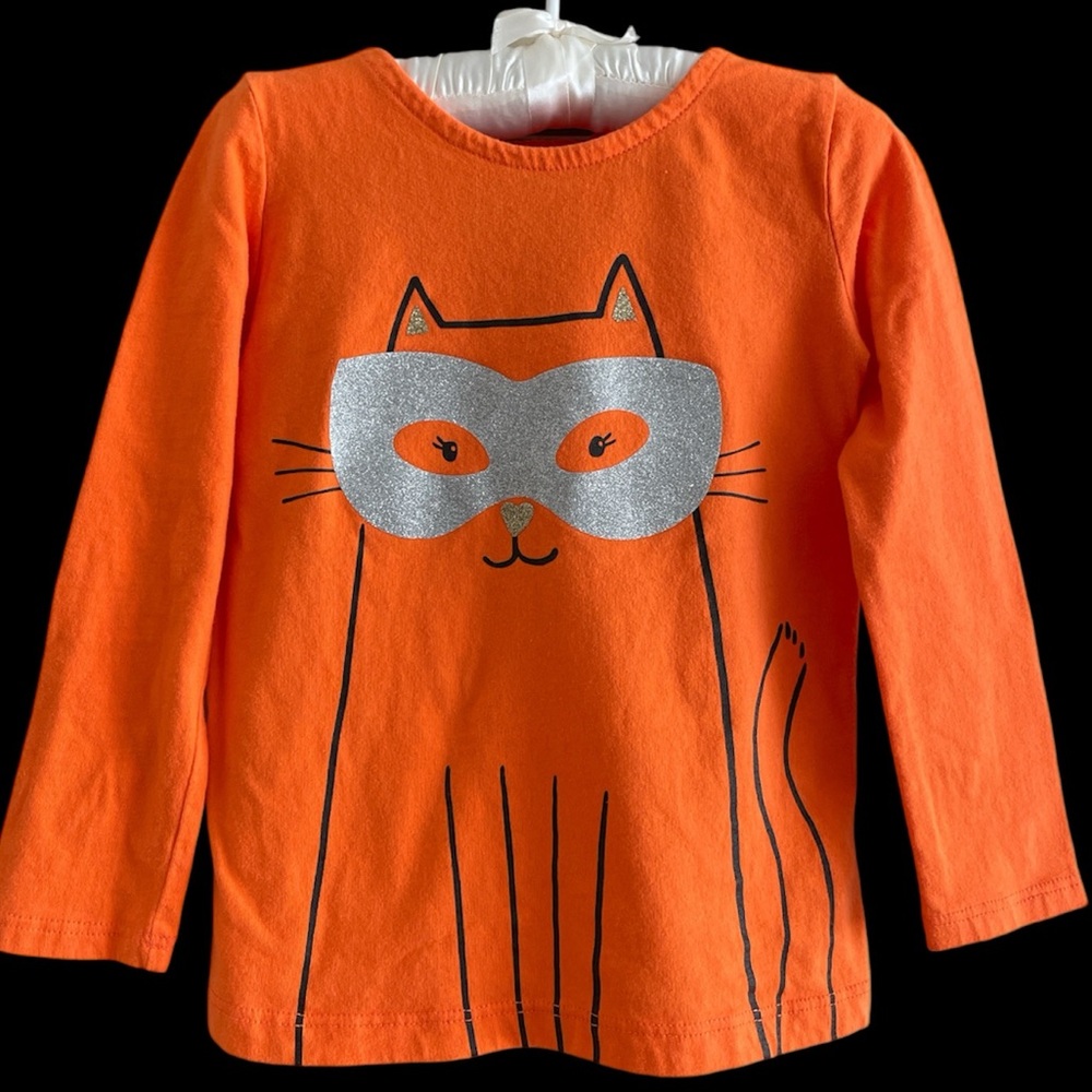 Carter's Orange Cat Long Sleeve Shirt